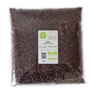 Tiny Footprint Coffee - Peru, Medium Roast, Organic Coffee - Whole Bean Coffee - Fair Trade Certified & Carbon Negative - You Drink Coffee, We Plant Trees, 3 Pounds